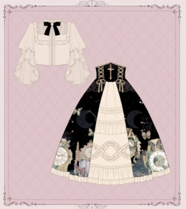 mechanical butterfly lolita split set elegant mid length skirt shirt