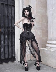 alice in hell gothic atmosphere fishbone tie birdcage corset for christmas