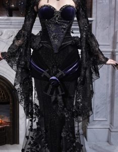 a magnificent gothic embroidered fishtail dress dress for the day of mourning