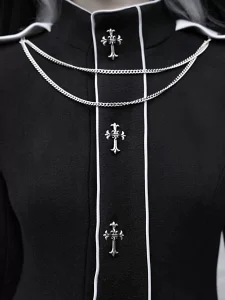 the nun judges the gothic dark heavy heavy cross woolen coat for christmas