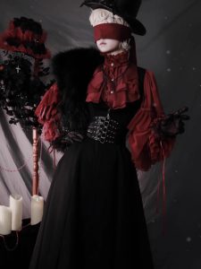 the lolita shirt from the dragon bone cemetery is worn inside with a gothic prince outfit