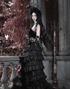 castle horror red gothic velvet corset and strapless top