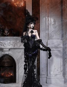 a magnificent gothic embroidered fishtail dress dress for the day of mourning