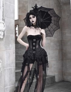 alice in hell gothic atmosphere fishbone tie birdcage corset for christmas