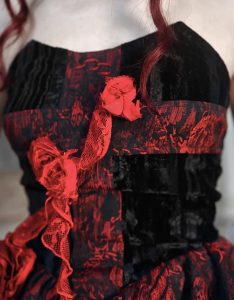 The Feast of the Underworld: Gothic three-dimensional Rose Heavy Industry Jacquard cross strapless dress for Christmas the feast of the underworld: gothic three dimensional rose heavy industry jacquard cross strapless dress for christmas