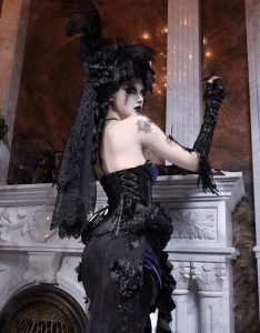 a magnificent gothic embroidered fishtail dress dress for the day of mourning