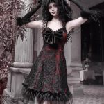 new year's carol dark gothic christmas bow slimming halter dress