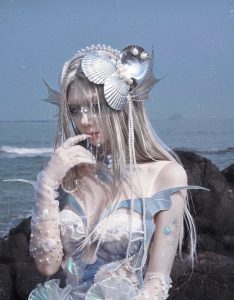 the call of the sea monster mermaid lace up polarized bra halter island vacation dress christmas