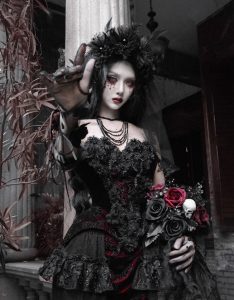 castle horror red gothic velvet corset and strapless top