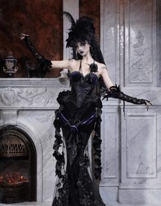 a magnificent gothic embroidered fishtail dress dress for the day of mourning