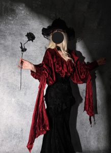 lolita fishtail gothic dark retro for christmas or new year