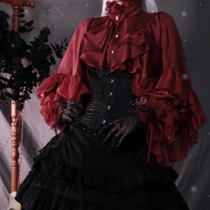 the lolita shirt from the dragon bone cemetery is worn inside with a gothic prince outfit