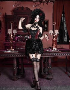 duchess gothic spider heavy industry court slimming lace up dress for christmas