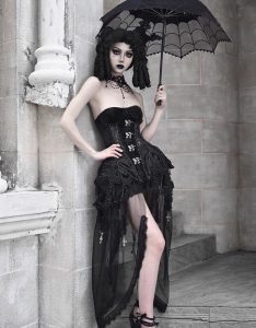 alice in hell gothic atmosphere fishbone tie birdcage corset for christmas