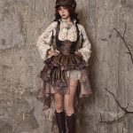 exile journey steampunk maillard pu chest strap strapless skirt for christmas