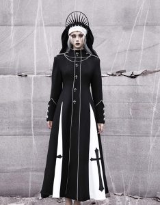 the nun judges the gothic dark heavy heavy cross woolen coat for christmas
