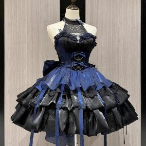 lolita ponytail puffy dress, sweet girl ballet style princess dress