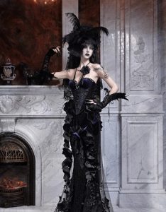 a magnificent gothic embroidered fishtail dress dress for the day of mourning