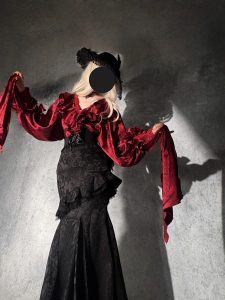 lolita fishtail gothic dark retro for christmas or new year