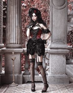 duchess gothic spider heavy industry court slimming lace up dress for christmas