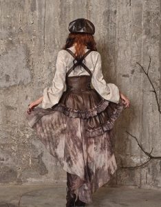 exile journey steampunk maillard pu chest strap strapless skirt for christmas