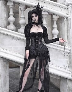 alice in hell gothic atmosphere fishbone tie birdcage corset for christmas