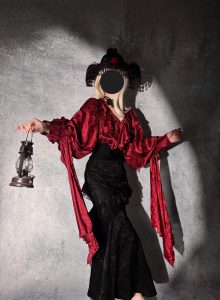 lolita fishtail gothic dark retro for christmas or new year