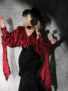 lolita fishtail gothic dark retro for christmas or new year