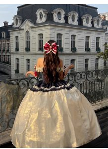 snow white christmas fairy tale atmosphere long dress