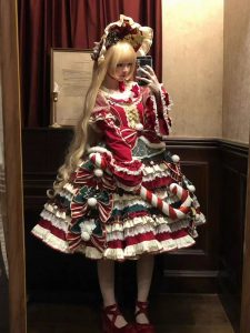 christmas eve lolita trinkets design festive atmosphere bow lolita suit for women