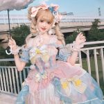 halloween costume: magical girl lolita's pink and blue dress