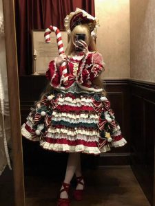 christmas eve lolita trinkets design festive atmosphere bow lolita suit for women