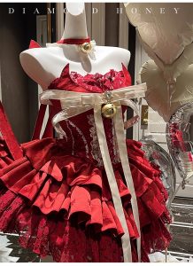 a red christmas princess dress