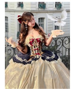 snow white christmas fairy tale atmosphere long dress