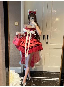 a red christmas princess dress