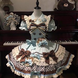 cute and sweet lolita dress with thin and delicate bear cookies