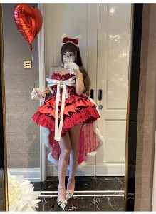 a red christmas princess dress