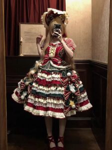 christmas eve lolita trinkets design festive atmosphere bow lolita suit for women