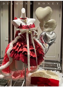 a red christmas princess dress